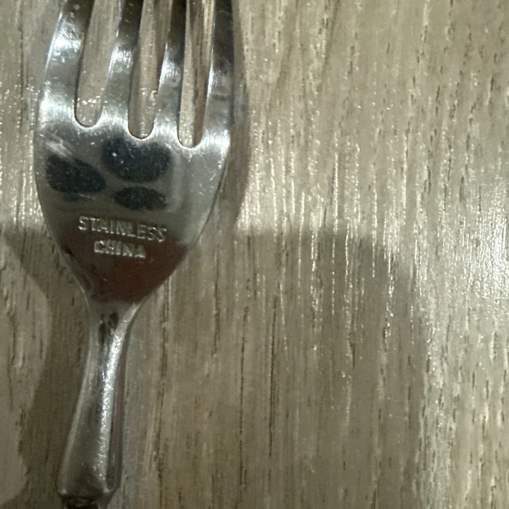 Chefs Dinner Fork Bistro Woodgrain‎ Brown 18/8 Stainless Steel Set of 2